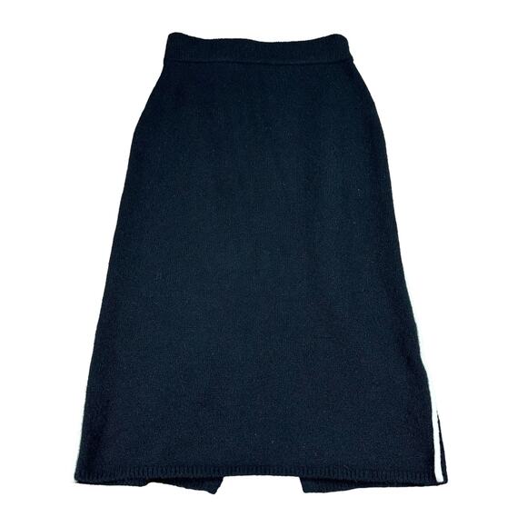 B+AB Black White Striped Knit Pull On Midi A-Line Skirt Size Medium Minimalist - Picture 1 of 6